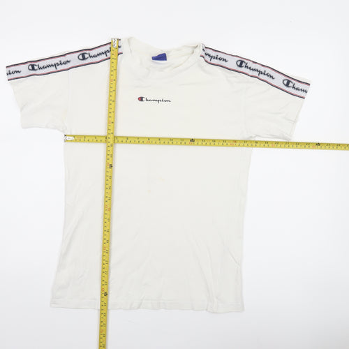 Champion Womens White XS Logo Tape Short Sleeve T-Shirt