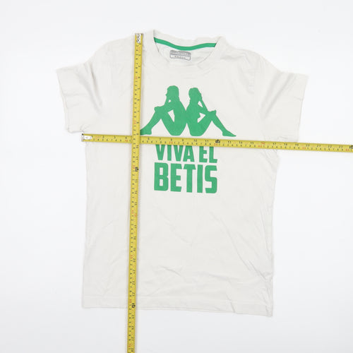 Kappa Women's White Viva El Betis T-Shirt Small Short Sleeve