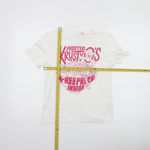 H&M Girls White Krusty O's Graphic T-Shirt Size 10-12 Years 100% Cotton