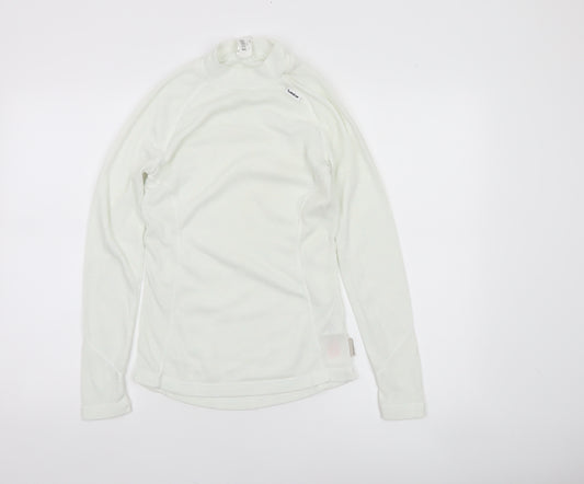 Wedze Womens White Fleece Long Sleeve Mock Neck Thermal Top Size M