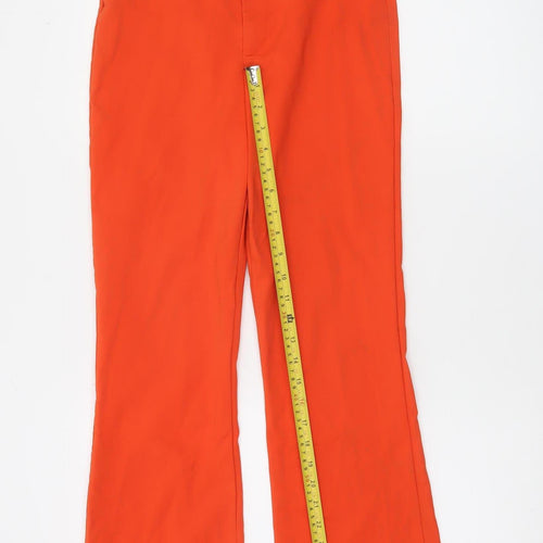Zara Women’s Orange Cropped Slim Fit Trousers Size S