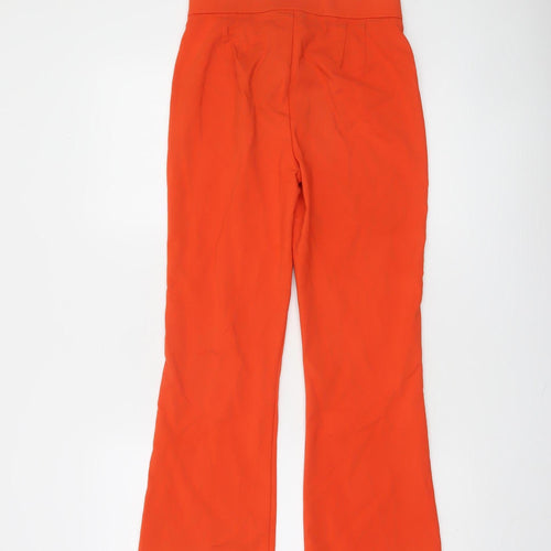 Zara Women’s Orange Cropped Slim Fit Trousers Size S