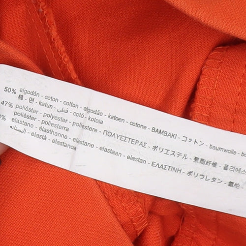 Zara Women’s Orange Cropped Slim Fit Trousers Size S