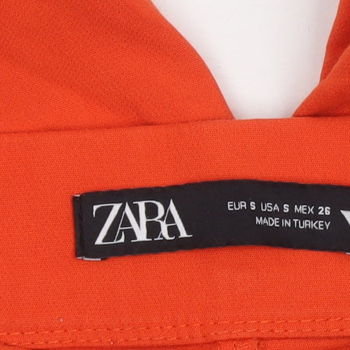 Zara Women’s Orange Cropped Slim Fit Trousers Size S