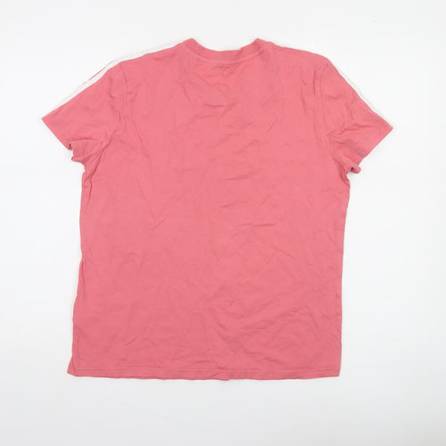 Adidas Womens Pink Short Sleeve Cotton Sports T-Shirt Size L
