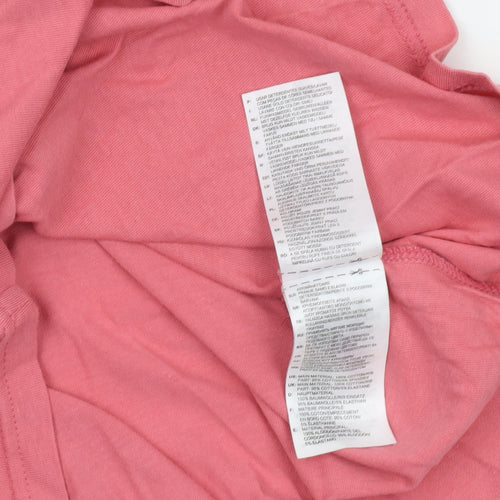 Adidas Womens Pink Short Sleeve Cotton Sports T-Shirt Size L