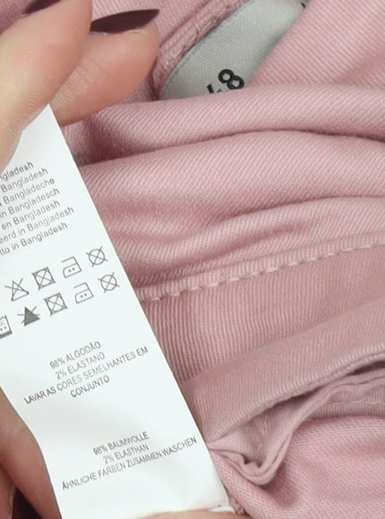 Denim Co Women’s Pink Chino Skinny Trousers Size 16 Cotton Stretch