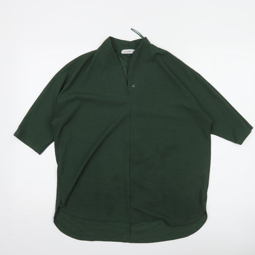 Gallery Women’s Green Tunic Blouse Size M 3/4 Sleeve V-Neck Top