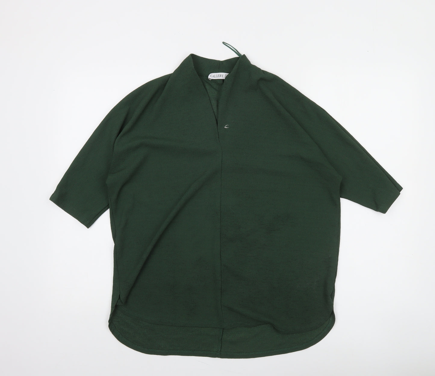 Gallery Women’s Green Tunic Blouse Size M 3/4 Sleeve V-Neck Top