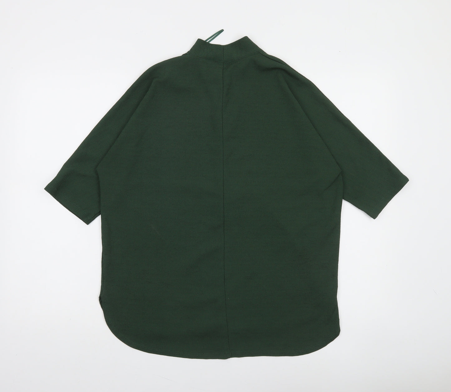 Gallery Women’s Green Tunic Blouse Size M 3/4 Sleeve V-Neck Top