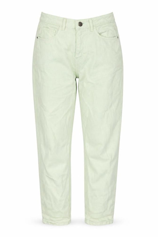 Front view of I Saw It First Women’s Green Mom Jeans, size UK 10, Cotton High Rise