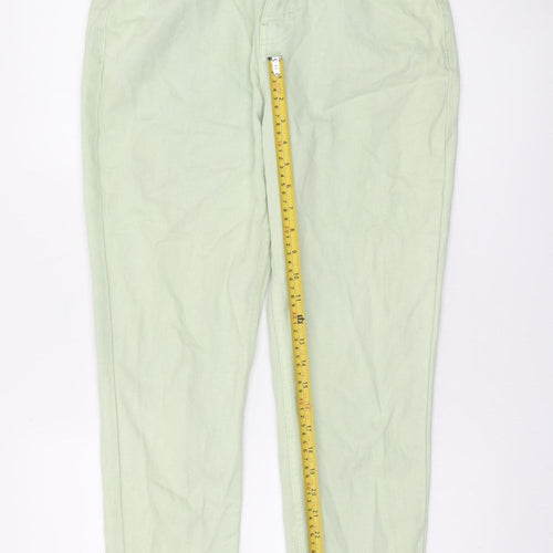 I Saw It First Women’s Green Mom Jeans Size 10 Cotton High Rise