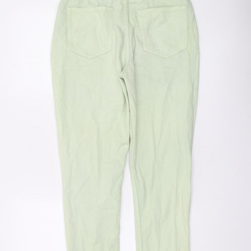 I Saw It First Women’s Green Mom Jeans Size 10 Cotton High Rise