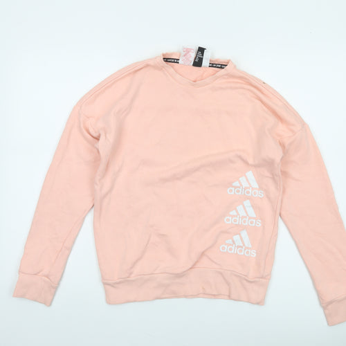 Adidas Teens Pink Crew Neck Pullover Sweatshirt Size 13-14Y