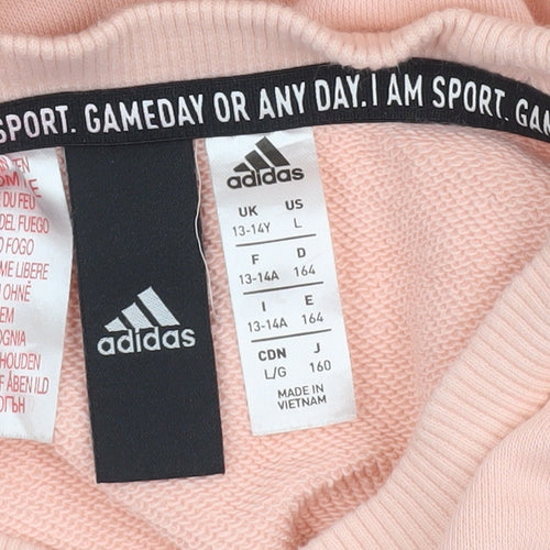 Adidas Teens Pink Crew Neck Pullover Sweatshirt Size 13-14Y