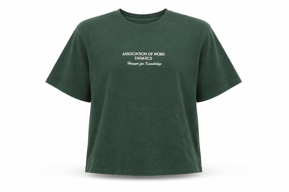 Bershka Women Green Cotton Crew Neck Relaxed Fit T-Shirt Size 10
