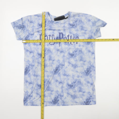 Harry Potter Boys Blue Tie-Dye Graphic T-Shirt 11-12 Years Short Sleeve