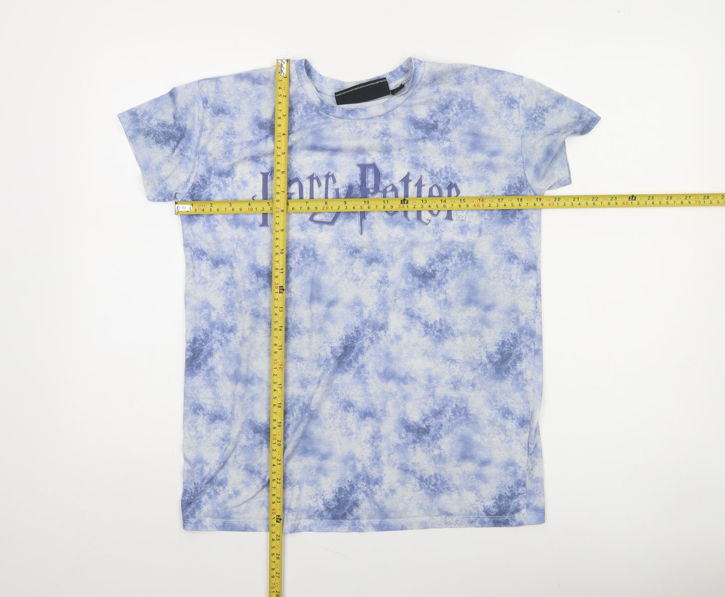 Harry Potter Boys Blue Tie-Dye Graphic T-Shirt 11-12 Years Short Sleeve