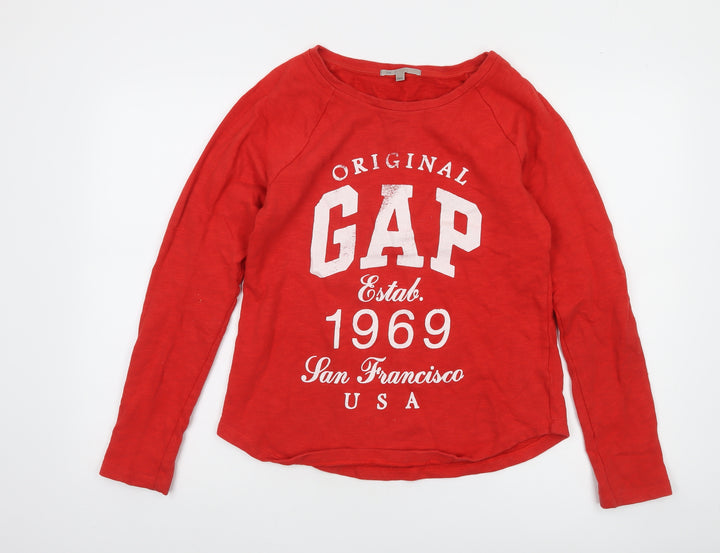 Gap Women Red Long Sleeve Pullover Sweatshirt Size S