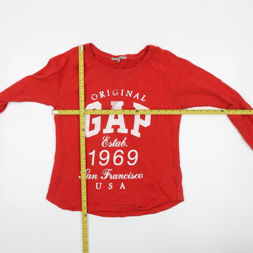 Gap Women Red Long Sleeve Pullover Sweatshirt Size S
