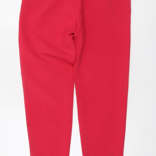 Vila Women Red Belted Tapered Trousers Size 6