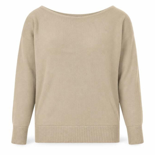 Boohoo Women’s Beige Tall Boat Neck Knit Pullover Jumper M/L