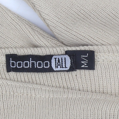 Boohoo Women’s Beige Tall Boat Neck Knit Pullover Jumper M/L