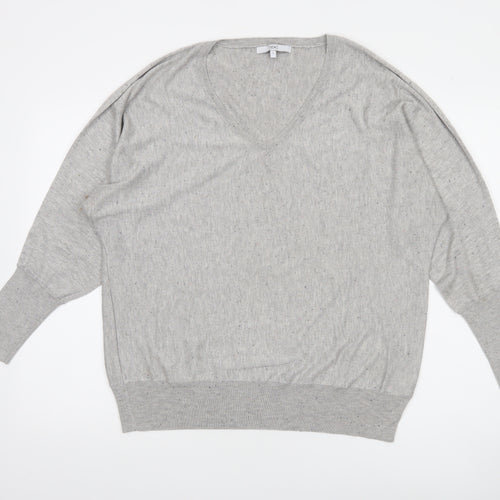 Next Women’s Grey V-Neck Relaxed Fit Knit Jumper Size L