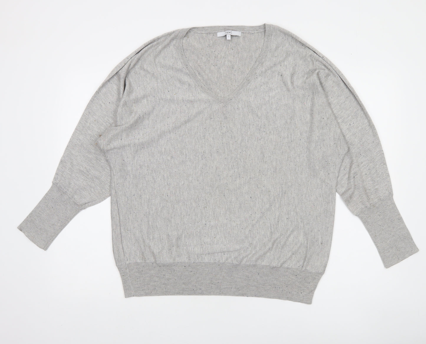 Next Women’s Grey V-Neck Relaxed Fit Knit Jumper Size L