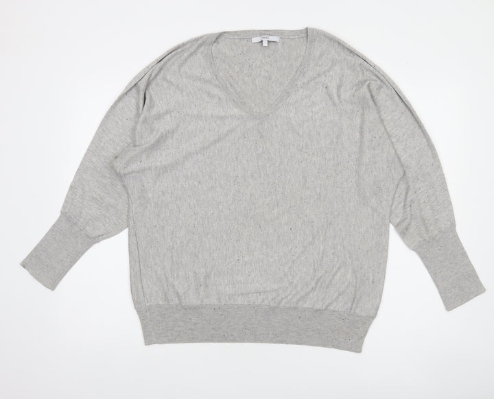 Next Women’s Grey V-Neck Relaxed Fit Knit Jumper Size L