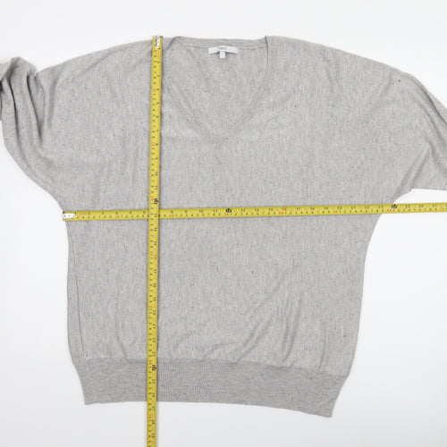 Next Women’s Grey V-Neck Relaxed Fit Knit Jumper Size L