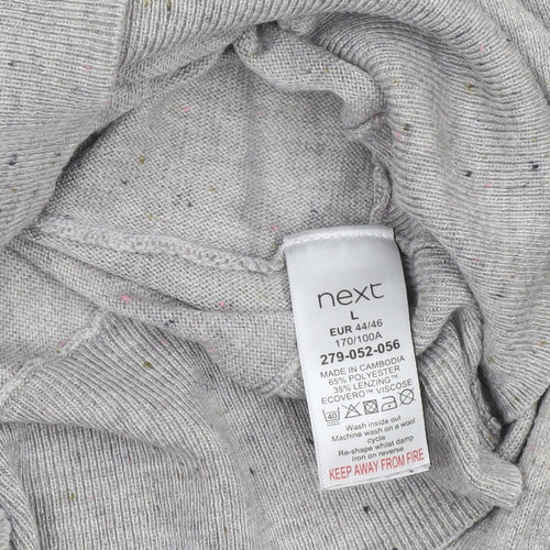 Next Women’s Grey V-Neck Relaxed Fit Knit Jumper Size L