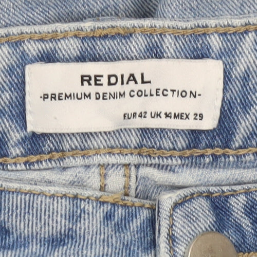 Redial Women's Blue Light Wash Straight Denim Jeans Size 14
