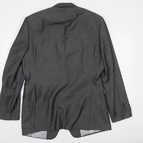 Burton Men's Grey 42R Tailored Fit Single-Breasted Blazer
