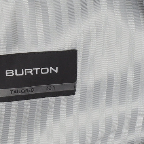 Burton Men's Grey 42R Tailored Fit Single-Breasted Blazer