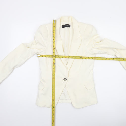 Zara Woman Ivory Single-Breasted Tailored Blazer Size S