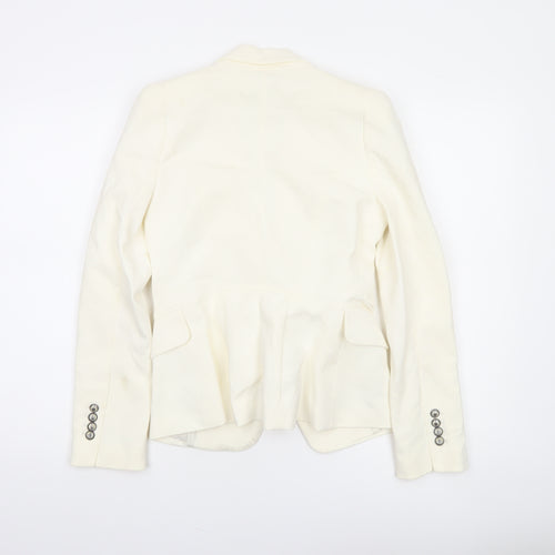 Zara Woman Ivory Single-Breasted Tailored Blazer Size S
