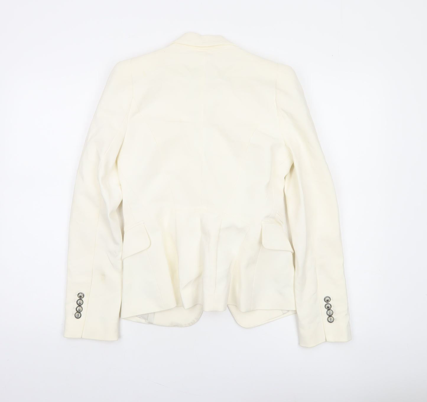 Zara Woman Ivory Single-Breasted Tailored Blazer Size S