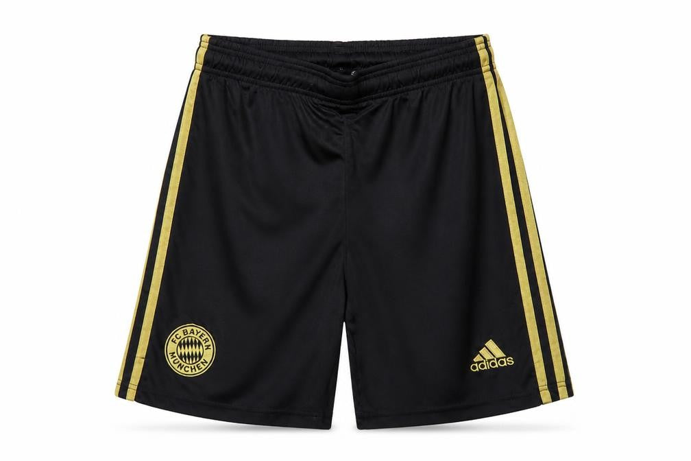 Adidas Boys Black Gold Athletic Shorts S FC Bayern Munich Football