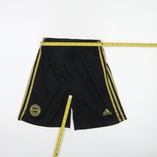 Adidas Boys Black Gold Athletic Shorts S FC Bayern Munich Football