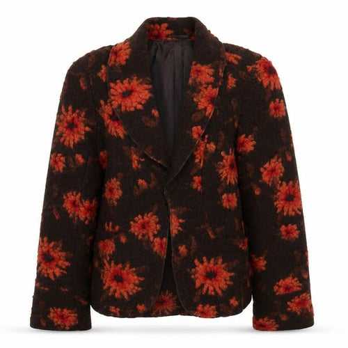 Marks and Spencer Per Una Brown Floral Wool Blazer Women Size 10