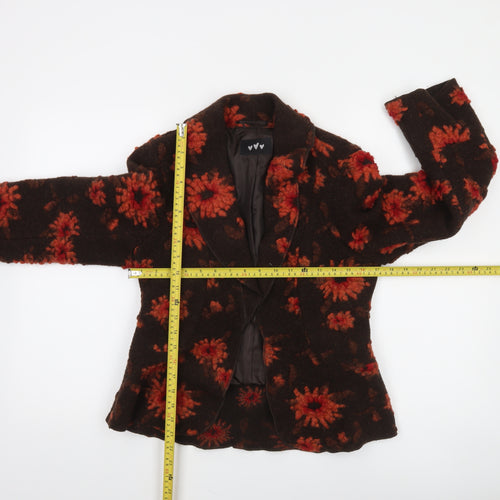 Marks and Spencer Per Una Brown Floral Wool Blazer Women Size 10