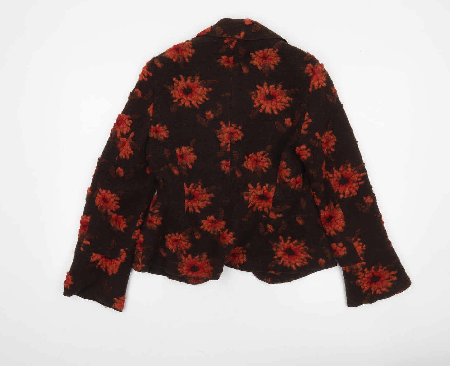 Marks and Spencer Per Una Brown Floral Wool Blazer Women Size 10