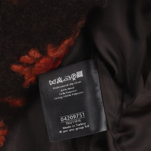 Marks and Spencer Per Una Brown Floral Wool Blazer Women Size 10