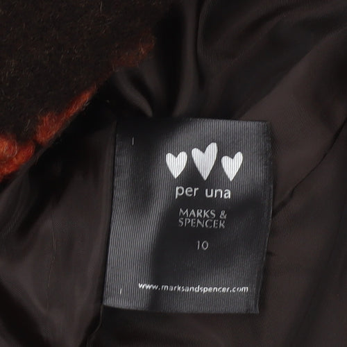 Marks and Spencer Per Una Brown Floral Wool Blazer Women Size 10