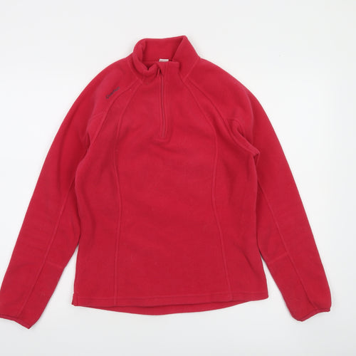 Decathlon Women Red 1/4 Zip Fleece Sweatshirt Size XS Polyester