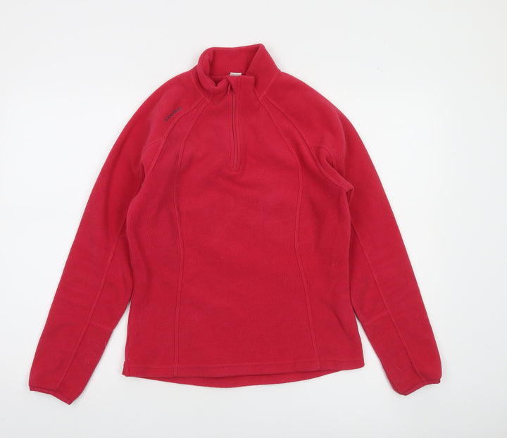 Decathlon Women Red 1/4 Zip Fleece Sweatshirt Size XS Polyester