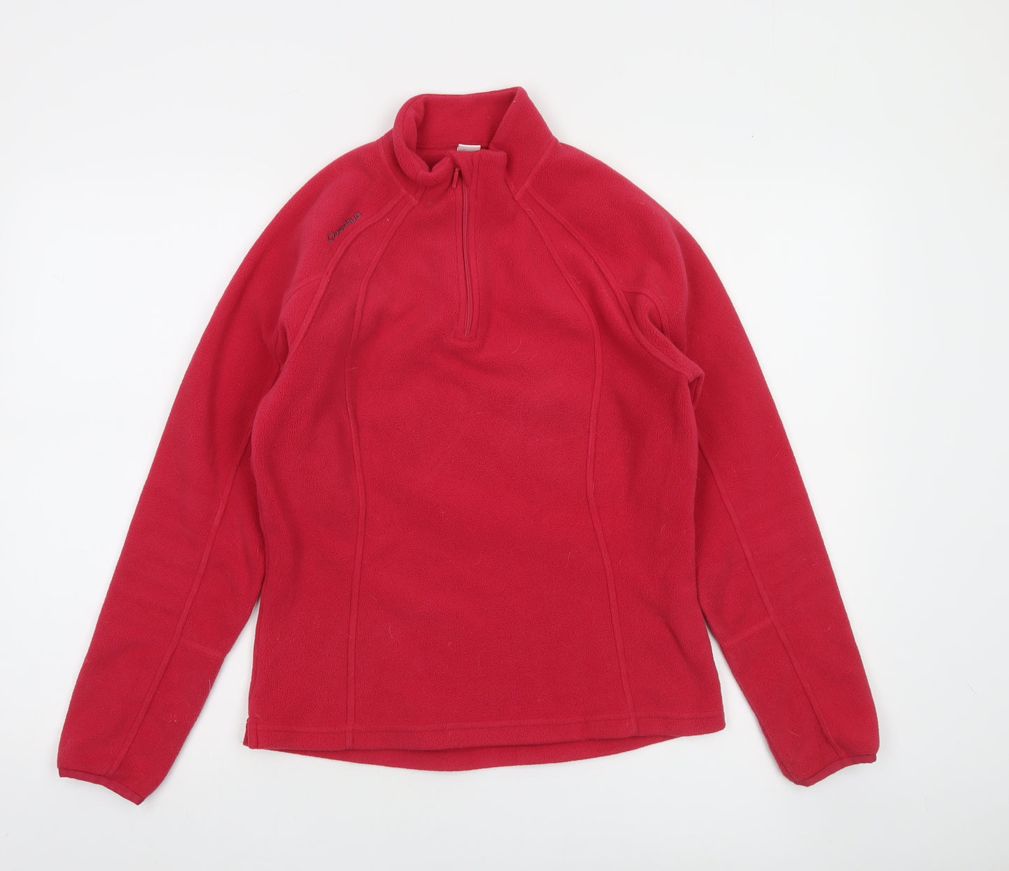 Decathlon Women Red 1/4 Zip Fleece Sweatshirt Size XS Polyester