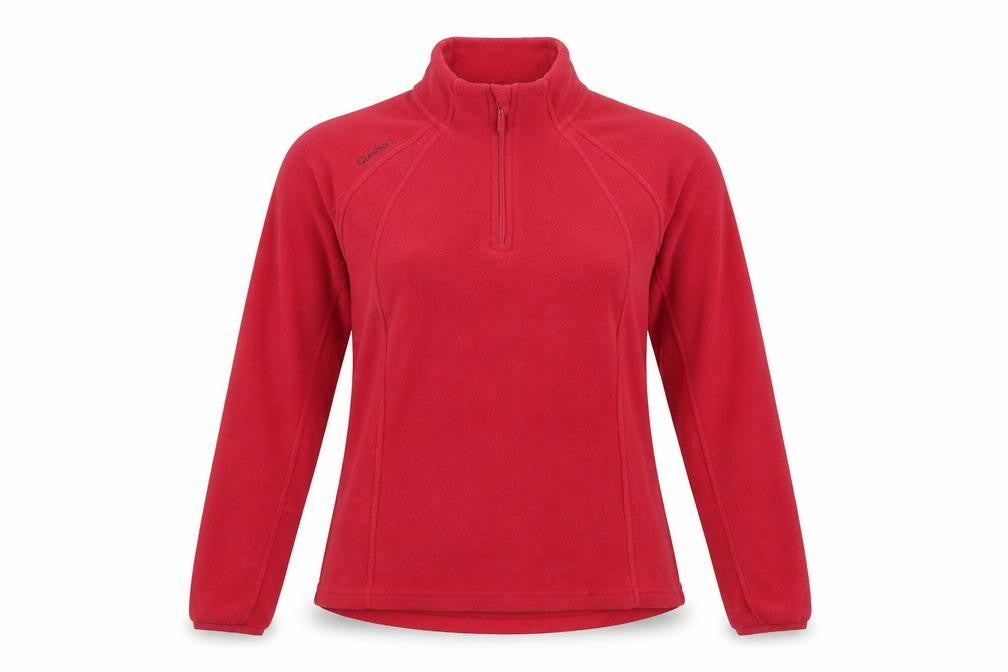 Decathlon Women Red 1/4 Zip Fleece Sweatshirt Size XS Polyester