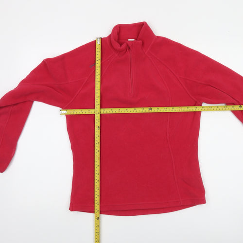Decathlon Women Red 1/4 Zip Fleece Sweatshirt Size XS Polyester